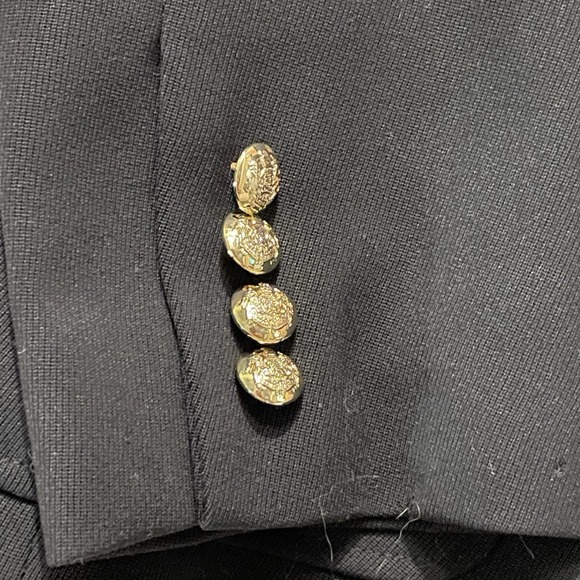 RALPH LAUREN Crest Emblem Wool Blazer Jacket BLACK Sz 12 - Picture 3 of 4